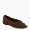 Loeffler Randall Chocolate Woven Leather Landry Flats