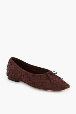 Loeffler Randall Chocolate Woven Leather Landry Flats