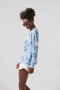 Blue Bouquet Long Sleeve Ryan Boyfriend Tee -Outfit And Shoe Sales Store BFJuVxA9CStYF0ykA7a8X2zf4bt1H9dd 1