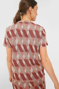 Marella Rust Geometric Lurex Knit T-Shirt 9 Marella Rust Geometric Lurex Knit T-Shirt -Outfit And Shoe Sales Store BV2MeGviYIq2BLOVgJ5VA7EHTLNAZ9BO 1