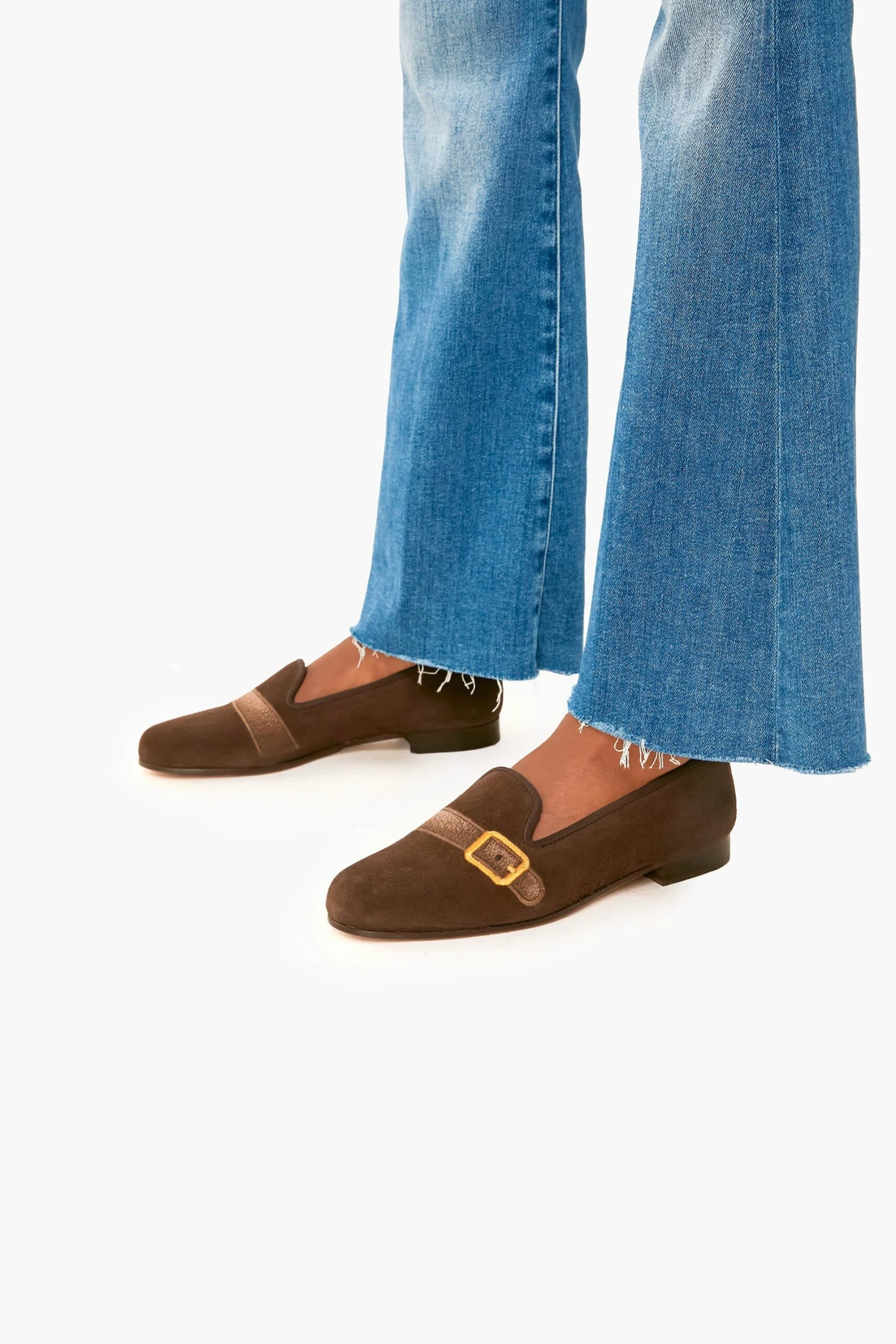 Luggage Brown Velvet Strapped Venetian Loafers 2 Luggage Brown Velvet Strapped Venetian Loafers - Image 2