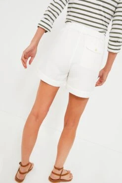 Ecru Twill Pleated Short -Outfit And Shoe Sales Store BnhbnLKMnIFywu9y6jc5U8FuildbS847 1