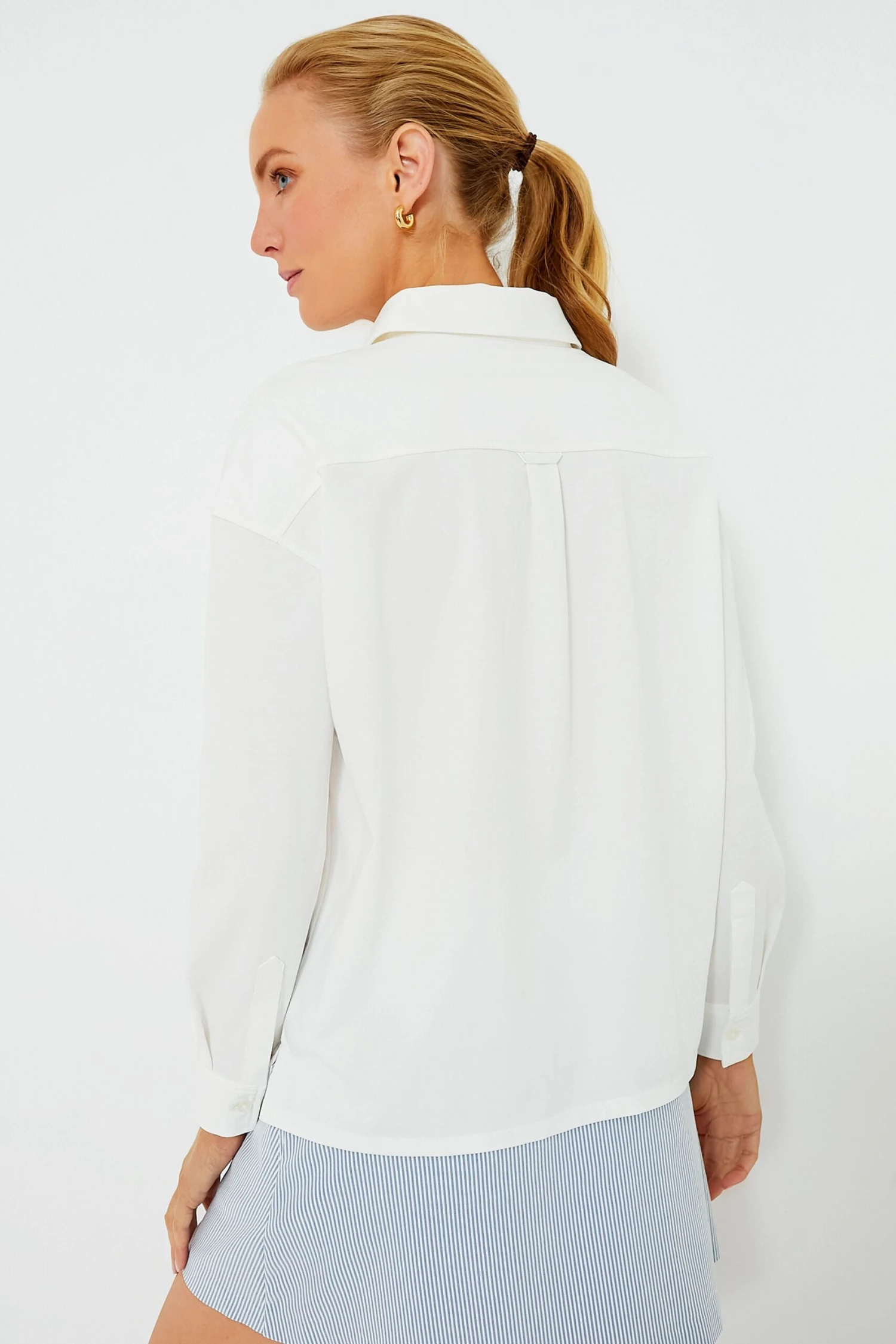 White Long Sleeve Performance Cotton Harrison Polo 5 White Long Sleeve Performance Cotton Harrison Polo - Image 5