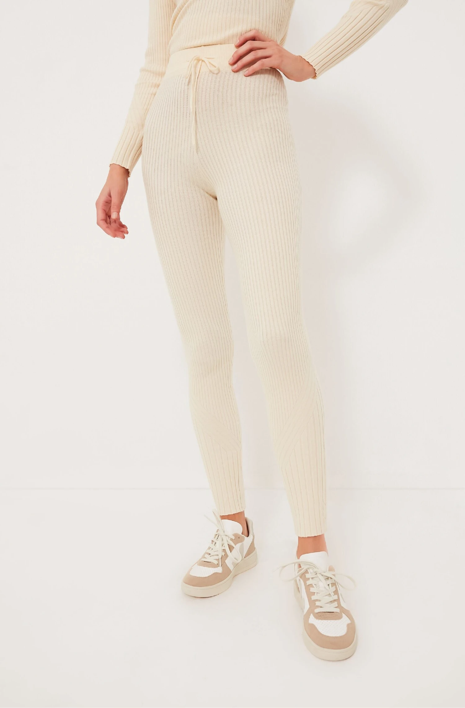 Varley Whitecap Grey Mocado Rib Knit Legging 1 Varley Whitecap Grey Mocado Rib Knit Legging