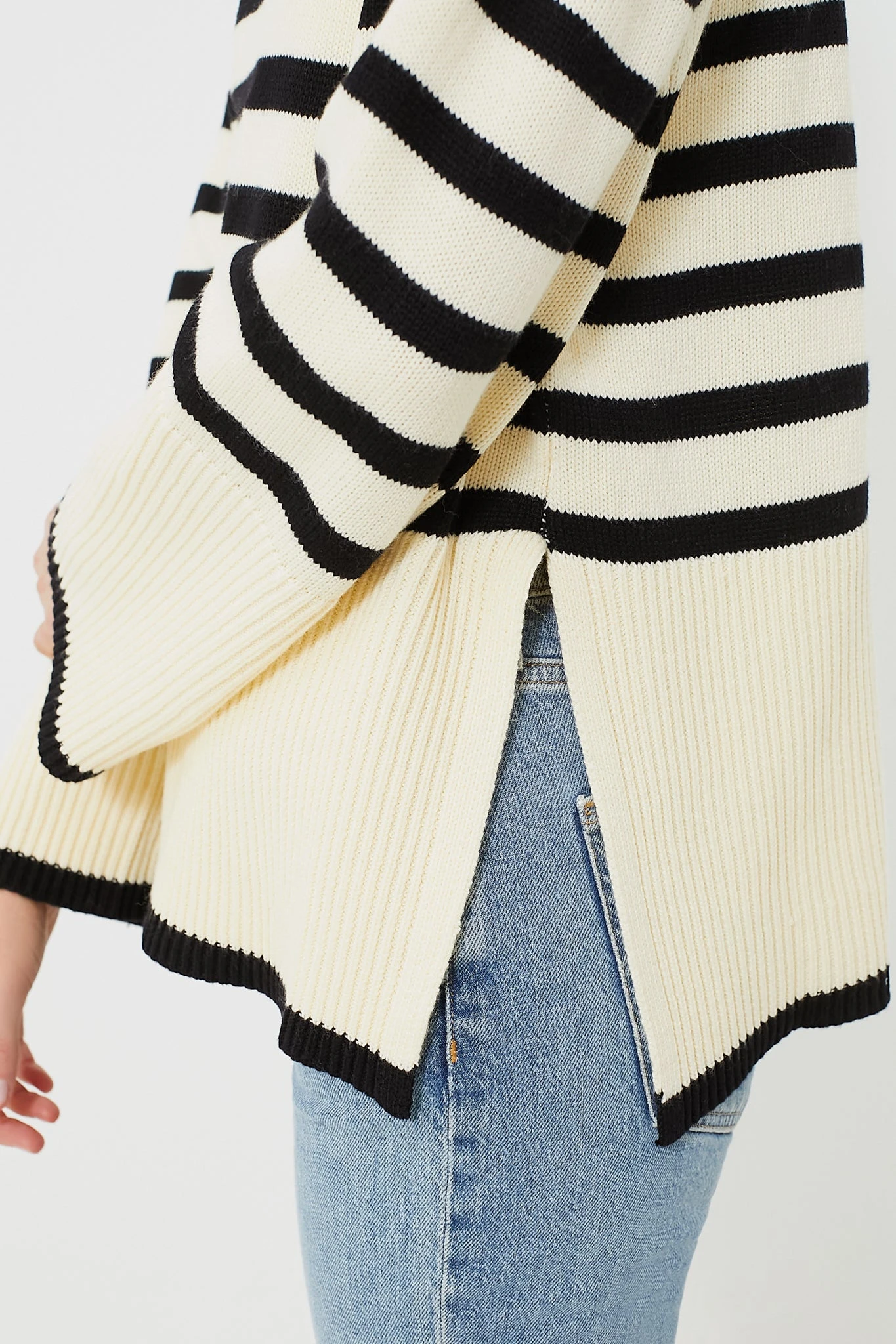 Cream Striped Turtleneck Sweater 6 Cream Striped Turtleneck Sweater - Image 6