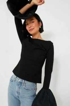 Staud Black Paige Top