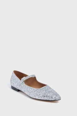 Silver Glitter Camila Flats