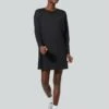 Black Long Sleeve Corinne Sport Dress