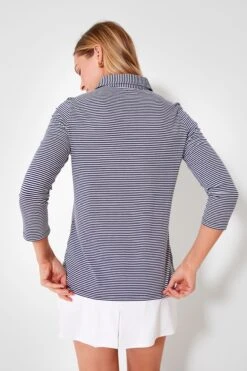 Navy And White Three Quarter Sleeve Polo -Outfit And Shoe Sales Store E2qR0YYVbUBfaFfmjAdZOMKn1h8iFF6w 1