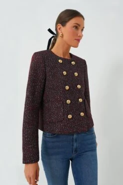 Red And Blue Tweed Marais Jacket
