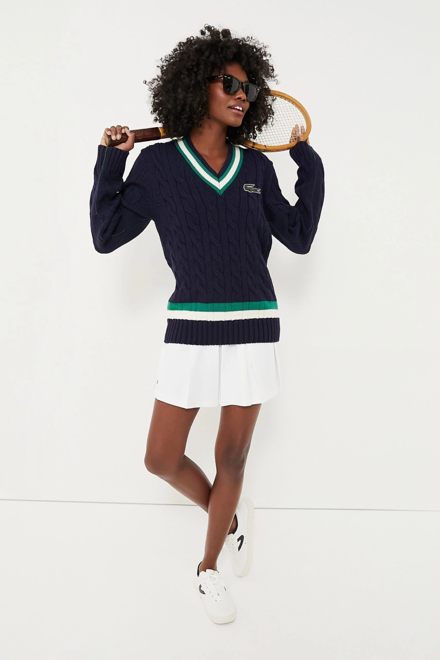 Marine Classic Cable Knit Tennis Sweater 6 Marine Classic Cable Knit Tennis Sweater - Image 6