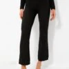 Ganni Black Stretch Seersucker Cropped Pants