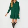 Hunter Green Crepe Callahan Dress