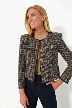Veronica Beard Navy Multi Lars Jacket