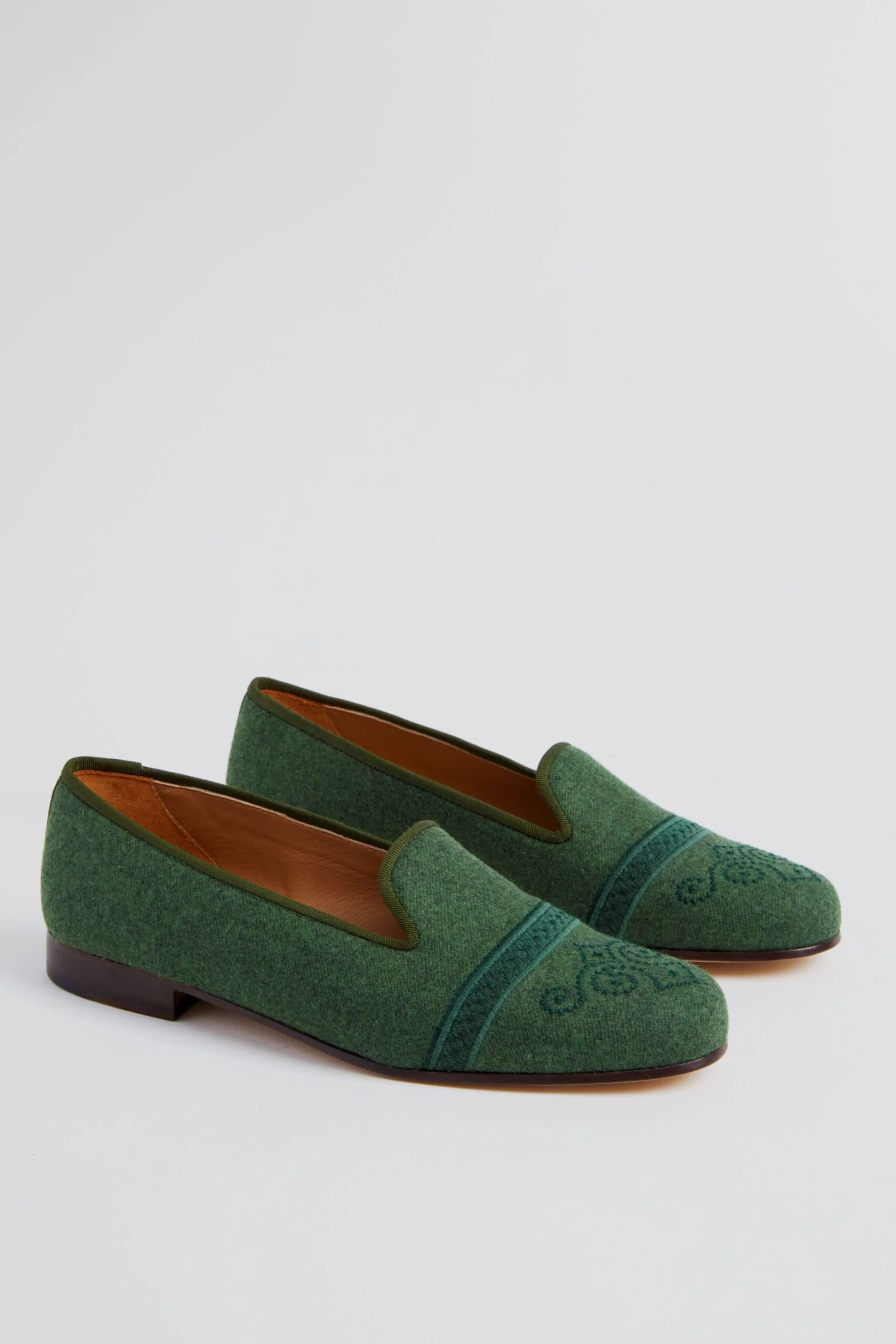 Loden Flannel Capped Slippers 2 Loden Flannel Capped Slippers - Image 2