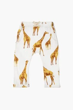 Orange Giraffe Bamboo Baby Jogger Pants