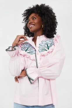 Pink And Blue Gardenia Top