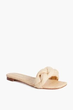 Loeffler Randall Natural Joanna Straw Braided Band Flat Sandal