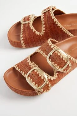 Loeffler Randall Brown Straw Theo Two Band Sandals -Outfit And Shoe Sales Store HLqhuMLeZnfH8YcnhDyH6WKXmpgKGf3U 1