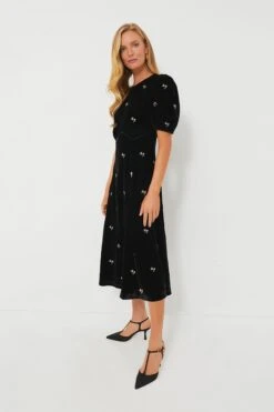 Black Rubina Embroidery Puff Sleeve Midi Dress 7 Black Rubina Embroidery Puff Sleeve Midi Dress -Outfit And Shoe Sales Store Hhd9eQDgl7m2o41xMWiBGnnZNRjMMp6z 1