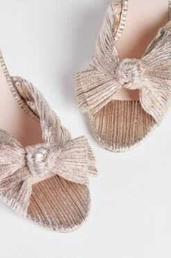 Loeffler Randall Champagne Shimmer Lame Emilia Pleated Knot Mules -Outfit And Shoe Sales Store ICAXZ7nfc4SjzFr1PopqBoSiu8TivCaM 1