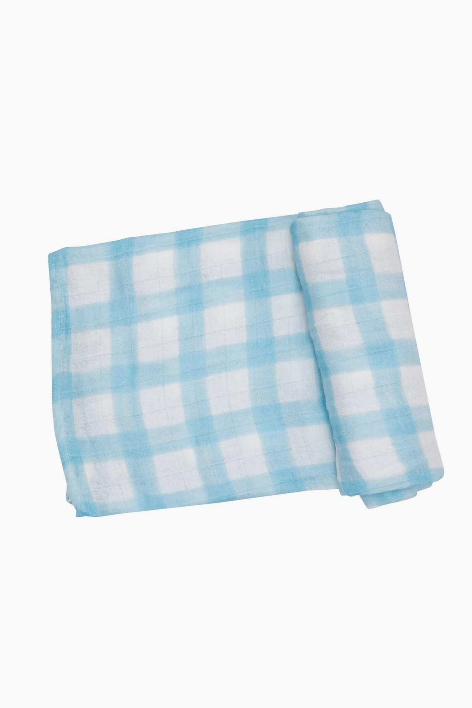 Blue Painted Gingham Swaddle 2 Blue Painted Gingham Swaddle - Image 2