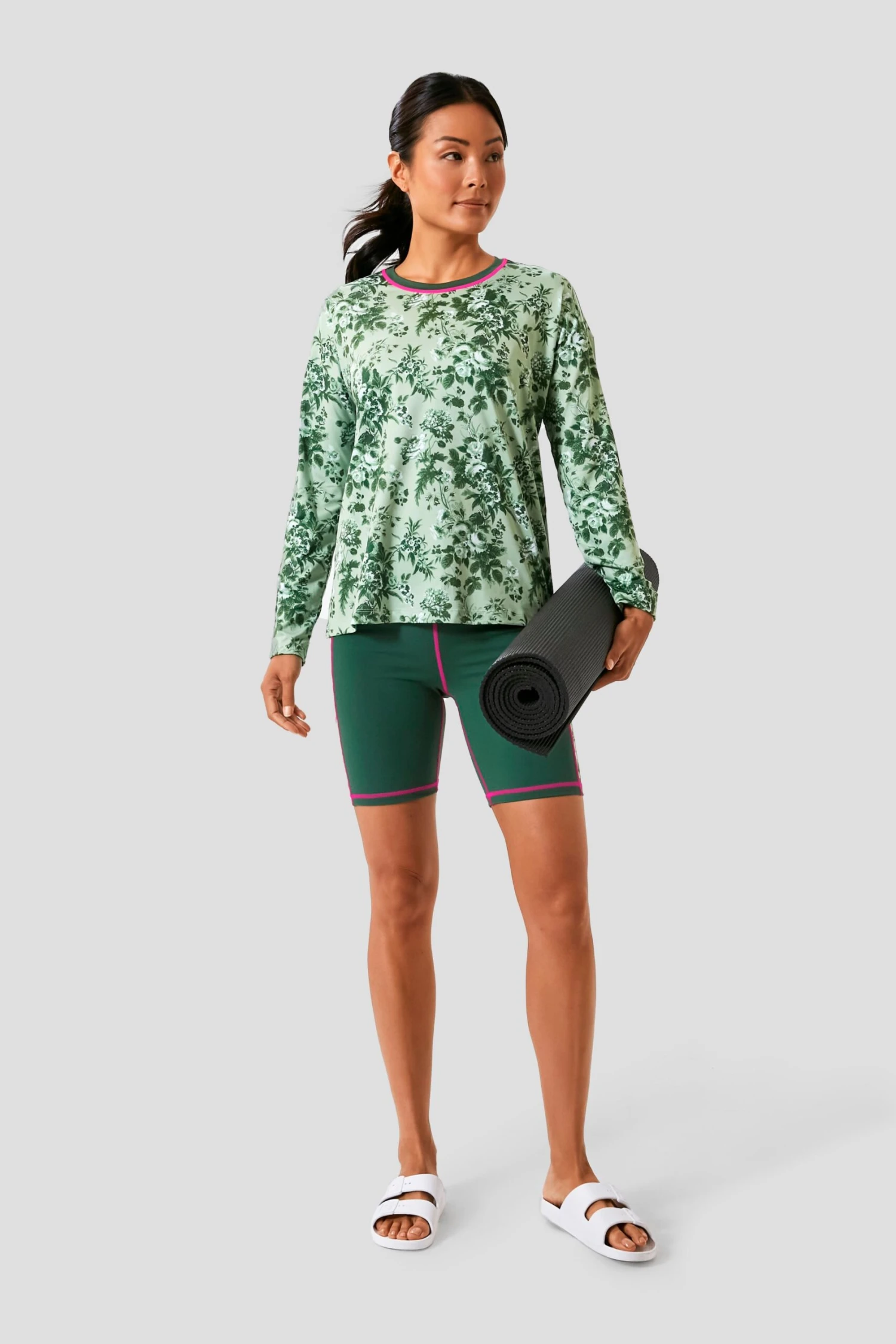 Green Bouquet Long Sleeve Ryan Boyfriend Tee 2 Green Bouquet Long Sleeve Ryan Boyfriend Tee - Image 2