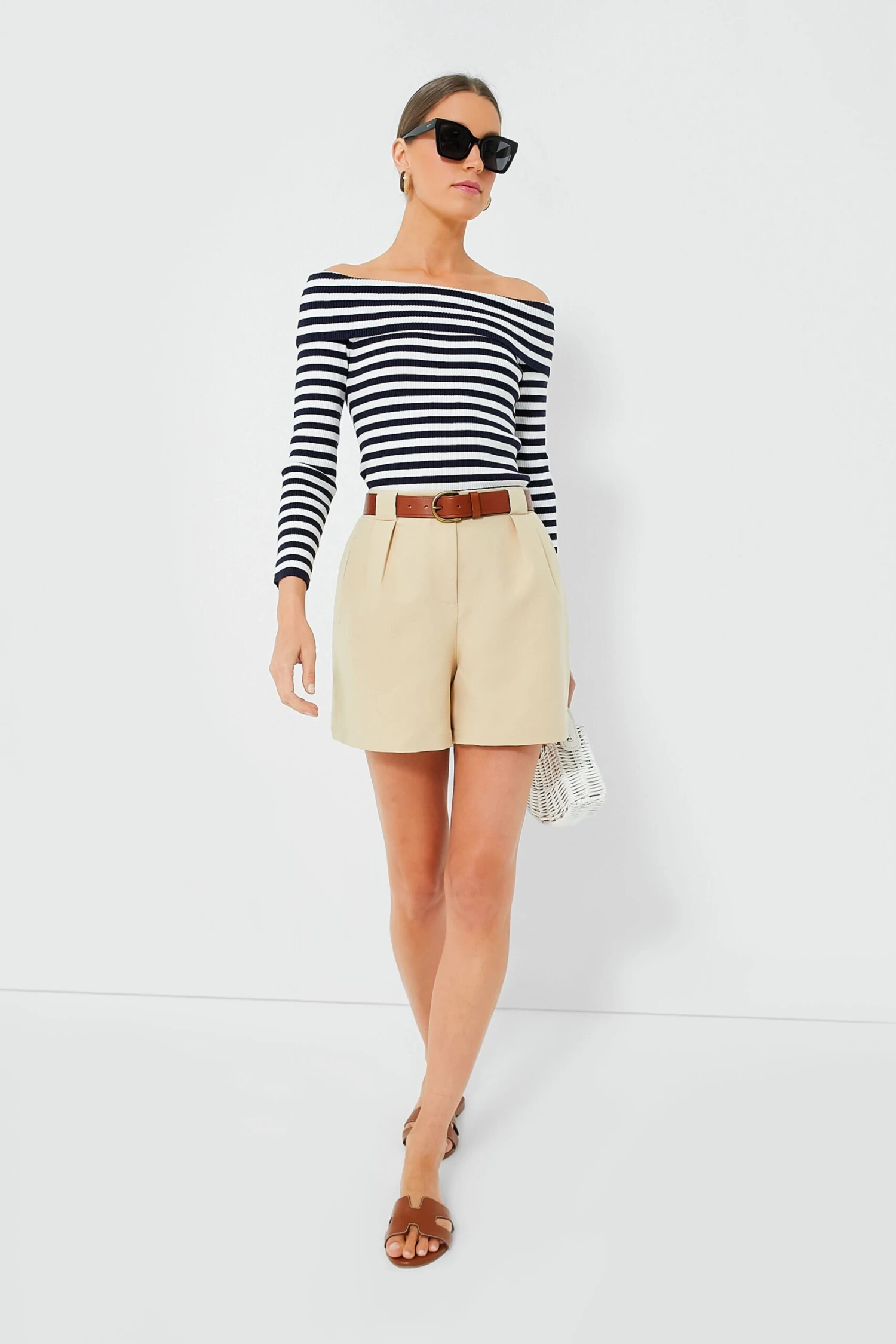 Navy Stripe Off The Shoulder Reese Top 2 Navy Stripe Off The Shoulder Reese Top - Image 2