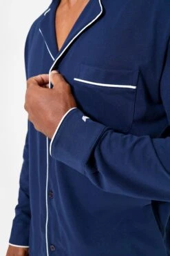 Navy Luxe Pima Pajama Set -Outfit And Shoe Sales Store JMfAv8OVzGpKrLURHvTHKtGHy2GYZoKv 1