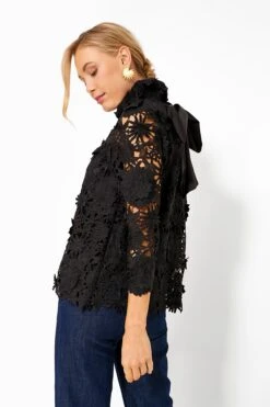Black Guipure Lace Faye Blouse -Outfit And Shoe Sales Store JO3kyqOARtaNdcLCWgHvXrrD3tQHFroN 1