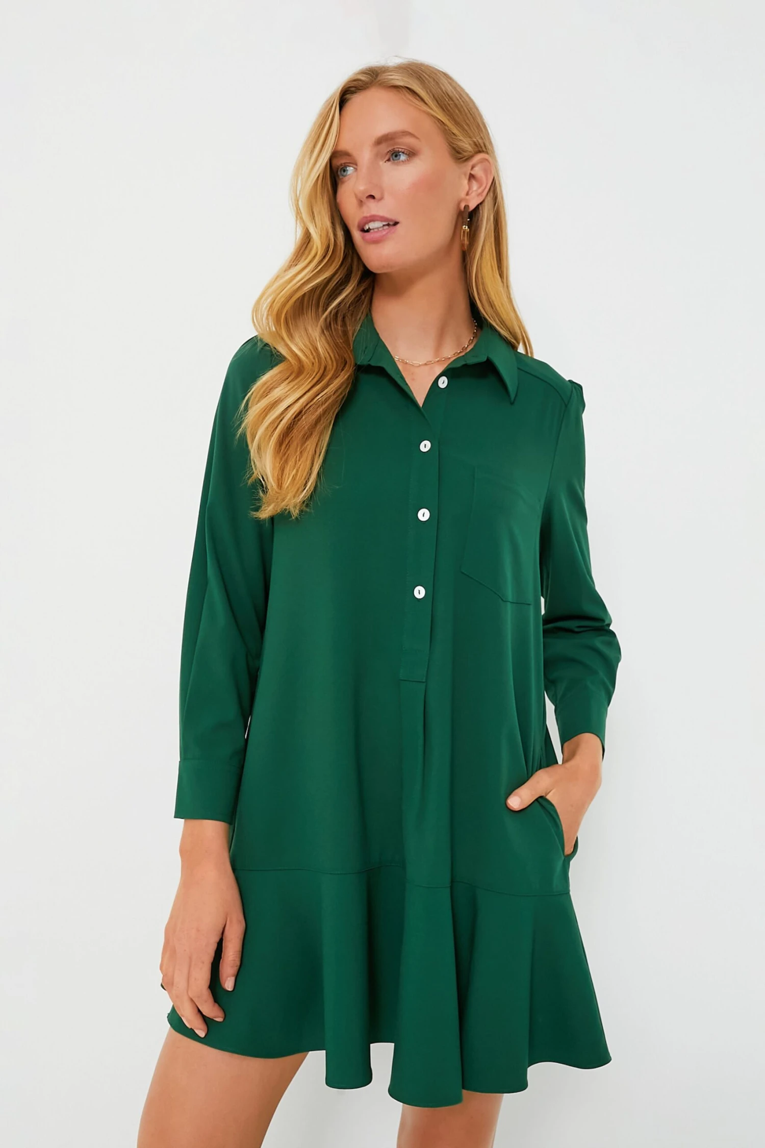 Hunter Green Crepe Callahan Dress 7 Hunter Green Crepe Callahan Dress - Image 7
