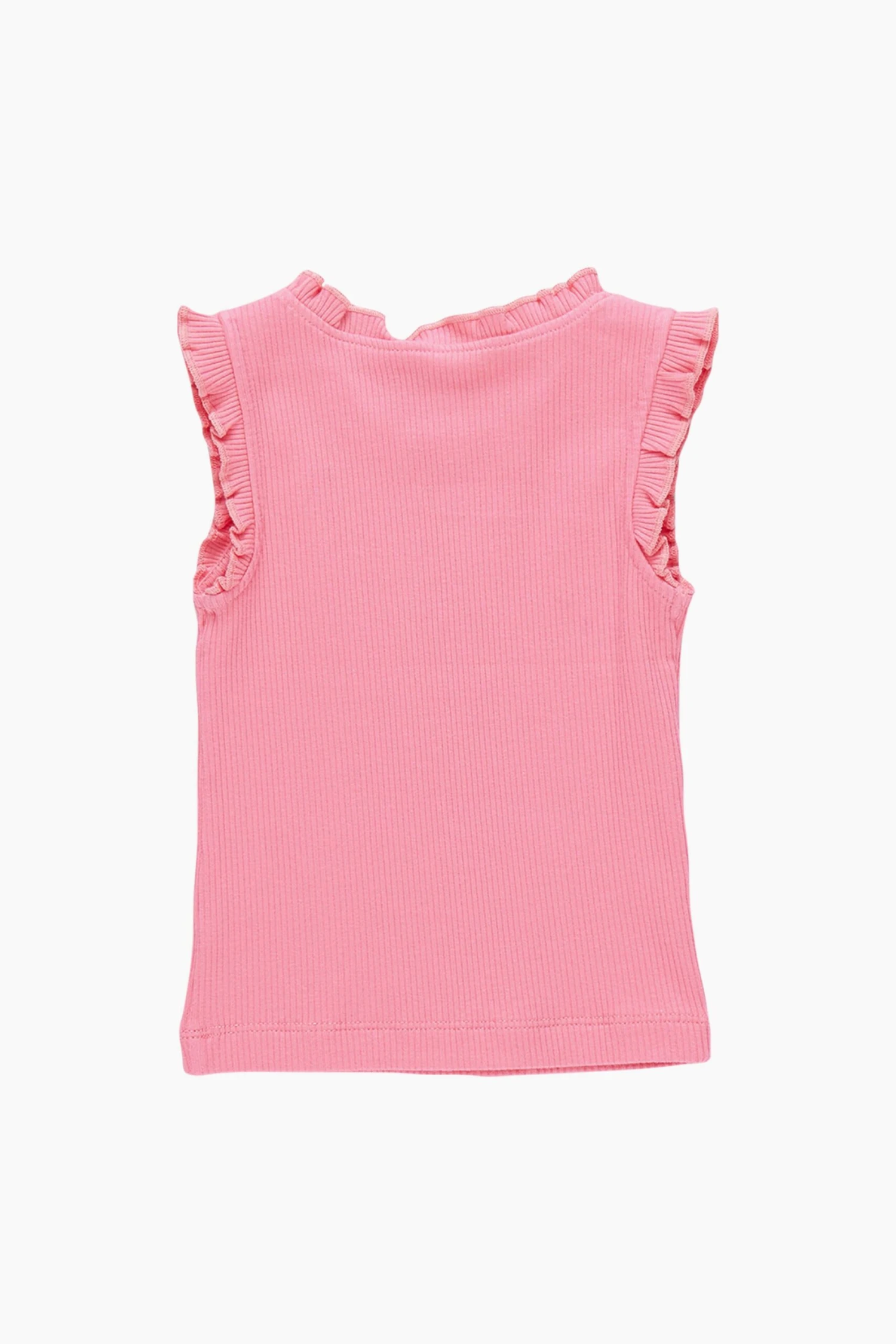 Confetti Pink Organic Ruffle Rib Tank 2 Confetti Pink Organic Ruffle Rib Tank - Image 2