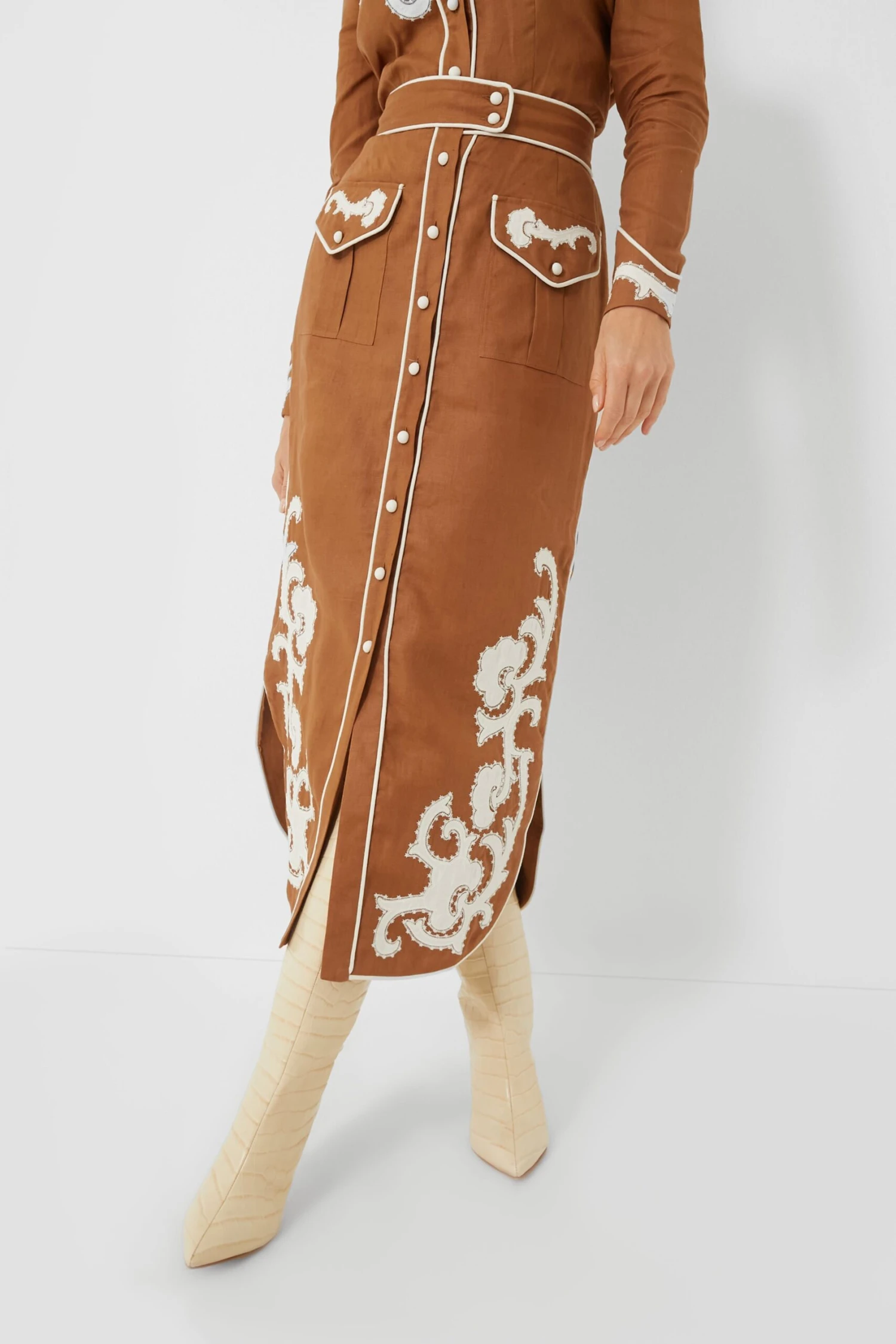 Tobacco Ruby Applique Skirt 1 Tobacco Ruby Applique Skirt