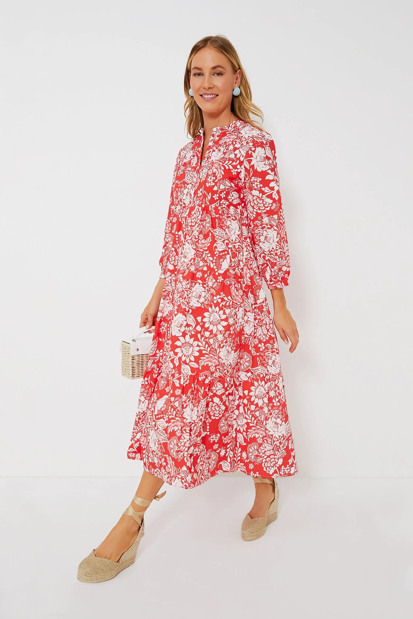 Red Floral McCauley Midi Dress 2 Red Floral McCauley Midi Dress - Image 2