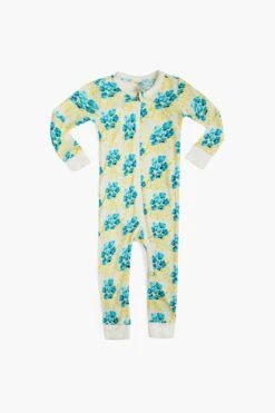 Sky Floral Bamboo Zipper Pajama