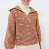 Varley Golden Bronze And Egret Ridley Half Zip Knit