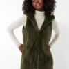 Moss Green Faux Fur Bayker Vest