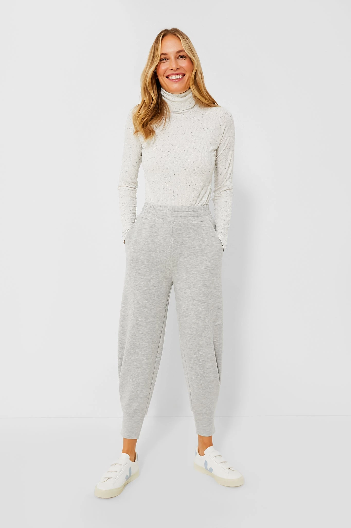 Varley Grey Marl The Relaxed Pant 25 2 Varley Grey Marl The Relaxed Pant 25 - Image 2