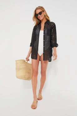 Solid & Striped Black Eyelet Oxford Tunic -Outfit And Shoe Sales Store LIJGNMJuBmH94SAn6eW8AJHzdMUiPG1z 1