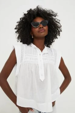 Isabel Marant Etoile White Laeza Blouse
