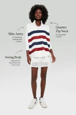 Americana Stripe Martina Quarter Zip -Outfit And Shoe Sales Store M6TKdZiuXc8bqI03n5sh45w8UutcoZoQ 1