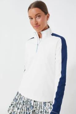 White And Navy Carver Quarter Zip Tee -Outfit And Shoe Sales Store MAKvxfmhl5TnkMtWFThDEZs2ULFcKyEK 1
