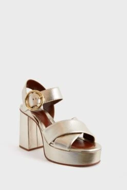 See By Chloé Light Gold Lyna Heels