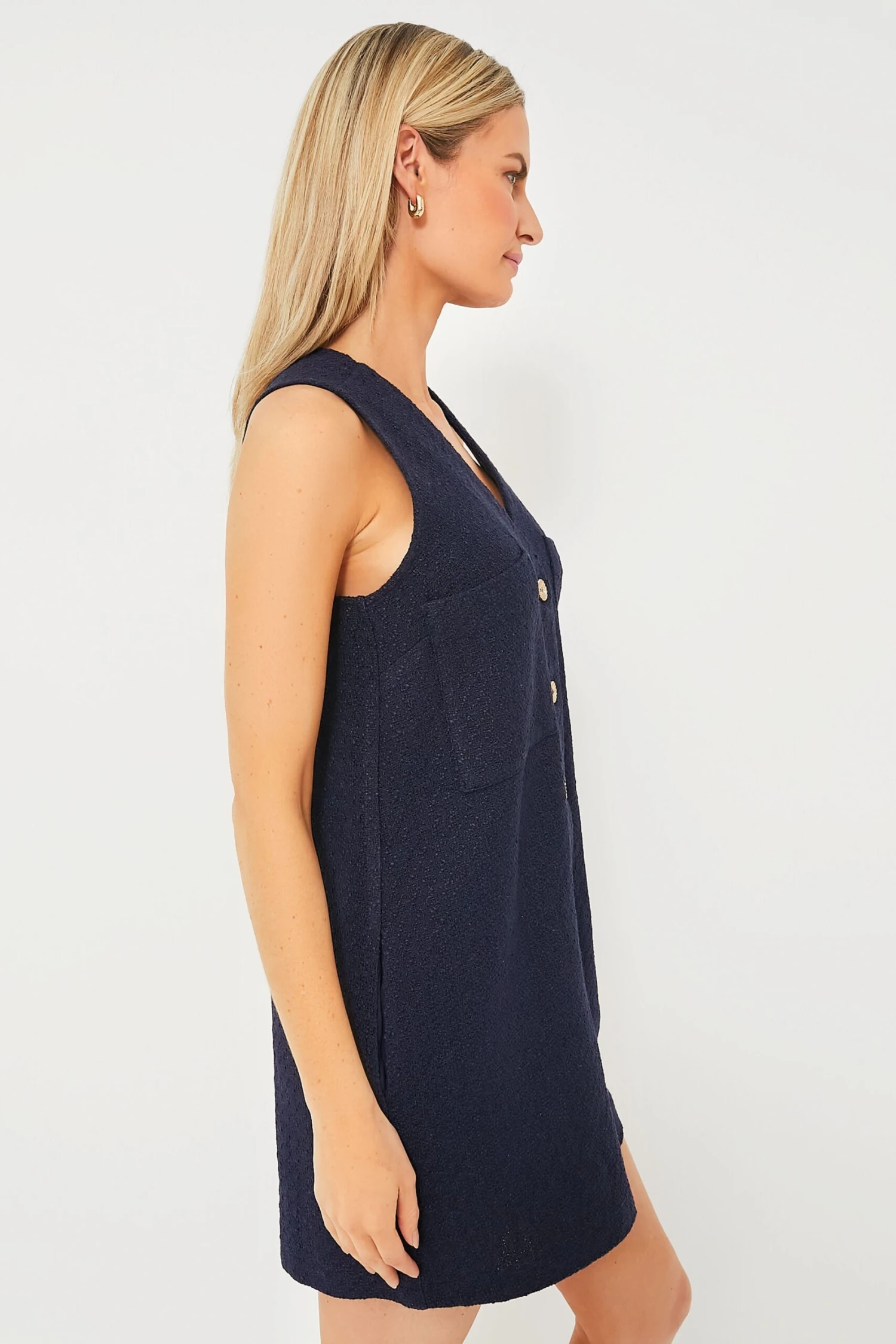 Navy Textured Myla Romper 3 Navy Textured Myla Romper - Image 3