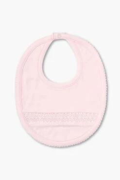 Pink Hand Smocked Bib
