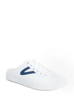 Tretorn Women's White And Navy Easy Nylite Canvas Sneakers