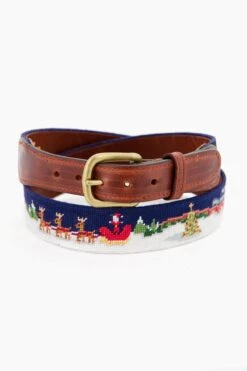 North Pole Needlepoint Belt