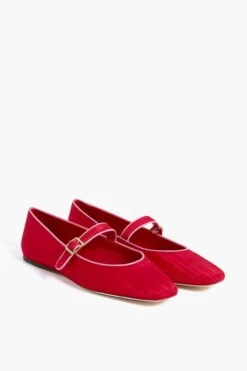 Loeffler Randall Red Moire Ginger Mary Jane Flat -Outfit And Shoe Sales Store Naohtr5VvEmmKP2pEDMukDe2v0GY83tQ 1