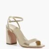 Loeffler Randall Champagne Malia Curved Heel Simple Sandal