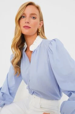 French Blue Cosette Button Down -Outfit And Shoe Sales Store NrA0w1SVb68KVnWrxGS3eOrdqopGt9Op 1